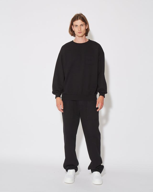 Philippe Model Felpa girocollo BASTIEN da Uomo Nera in Jersey Spedizione Gratuita
