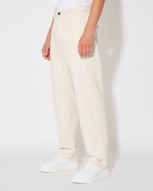 Philippe Model Pantaloni CHARLES da Uomo Ecru in Bull Denim Negozi Online