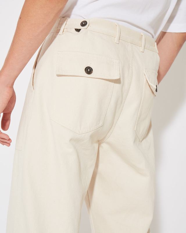 Philippe Model Pantaloni CHARLES da Uomo Ecru in Bull Denim Negozi Online