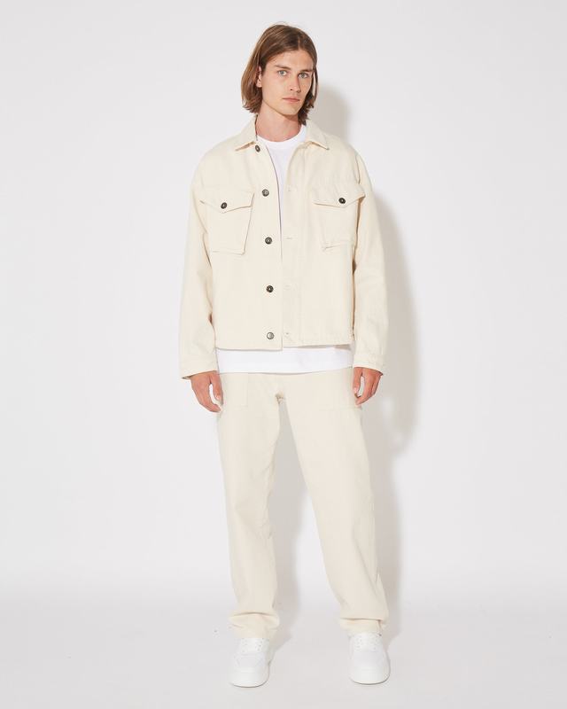 Philippe Model Pantaloni CHARLES da Uomo Ecru in Bull Denim Negozi Online