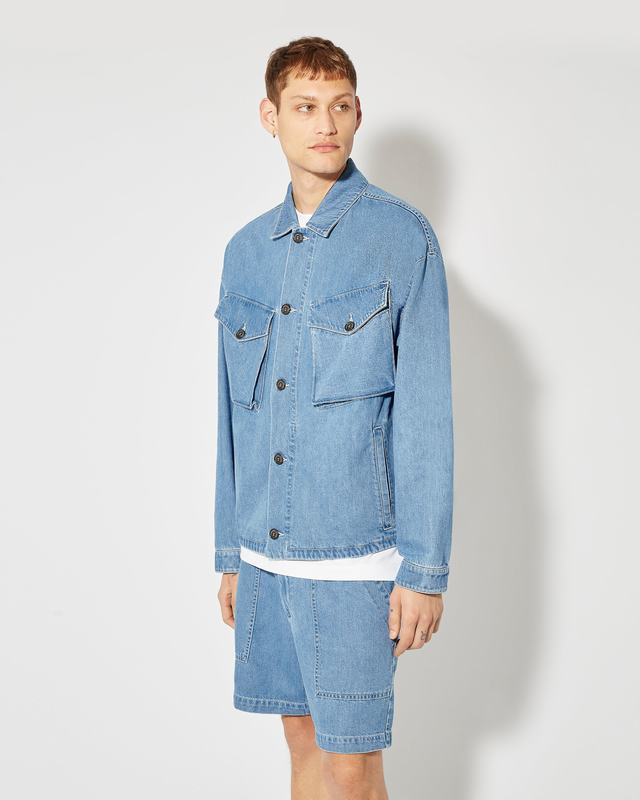 Philippe Model Overshirt In Denim Gerard da Uomo Azzurra in Denim Acquista Ora