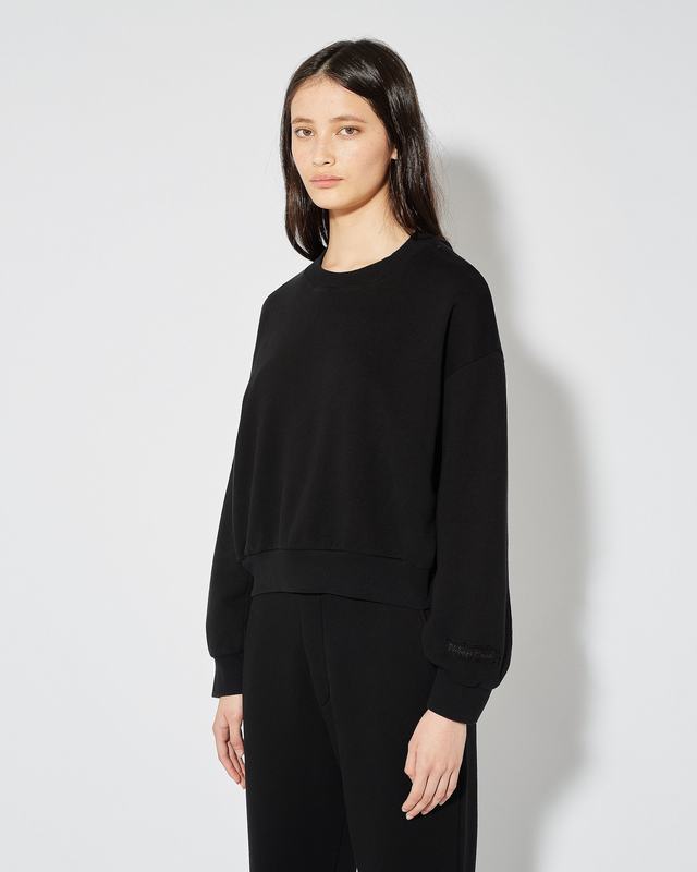 Philippe Model Felpa Cropped Beatrice da Donna Nera in Jersey Shopping Online