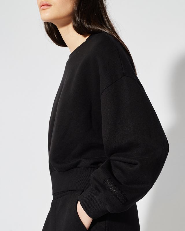 Philippe Model Felpa Cropped Beatrice da Donna Nera in Jersey Shopping Online
