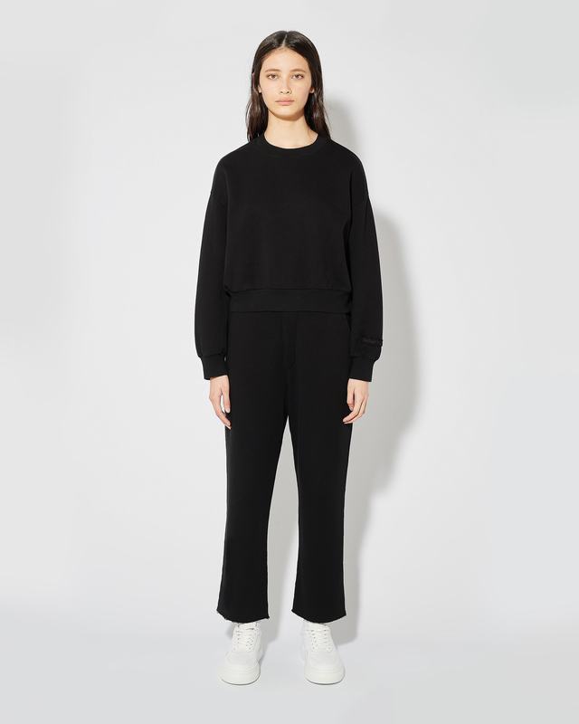 Philippe Model Felpa Cropped Beatrice da Donna Nera in Jersey Shopping Online