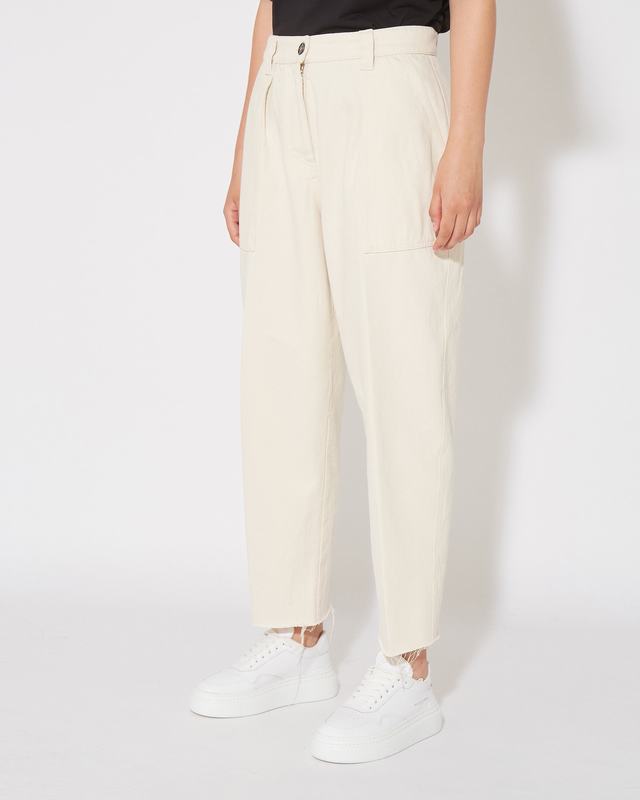 Philippe Model Pantaloni Coline da Donna Ecru in Bull Denim Offerta