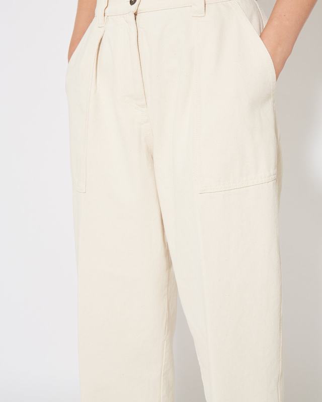 Philippe Model Pantaloni Coline da Donna Ecru in Bull Denim Offerta
