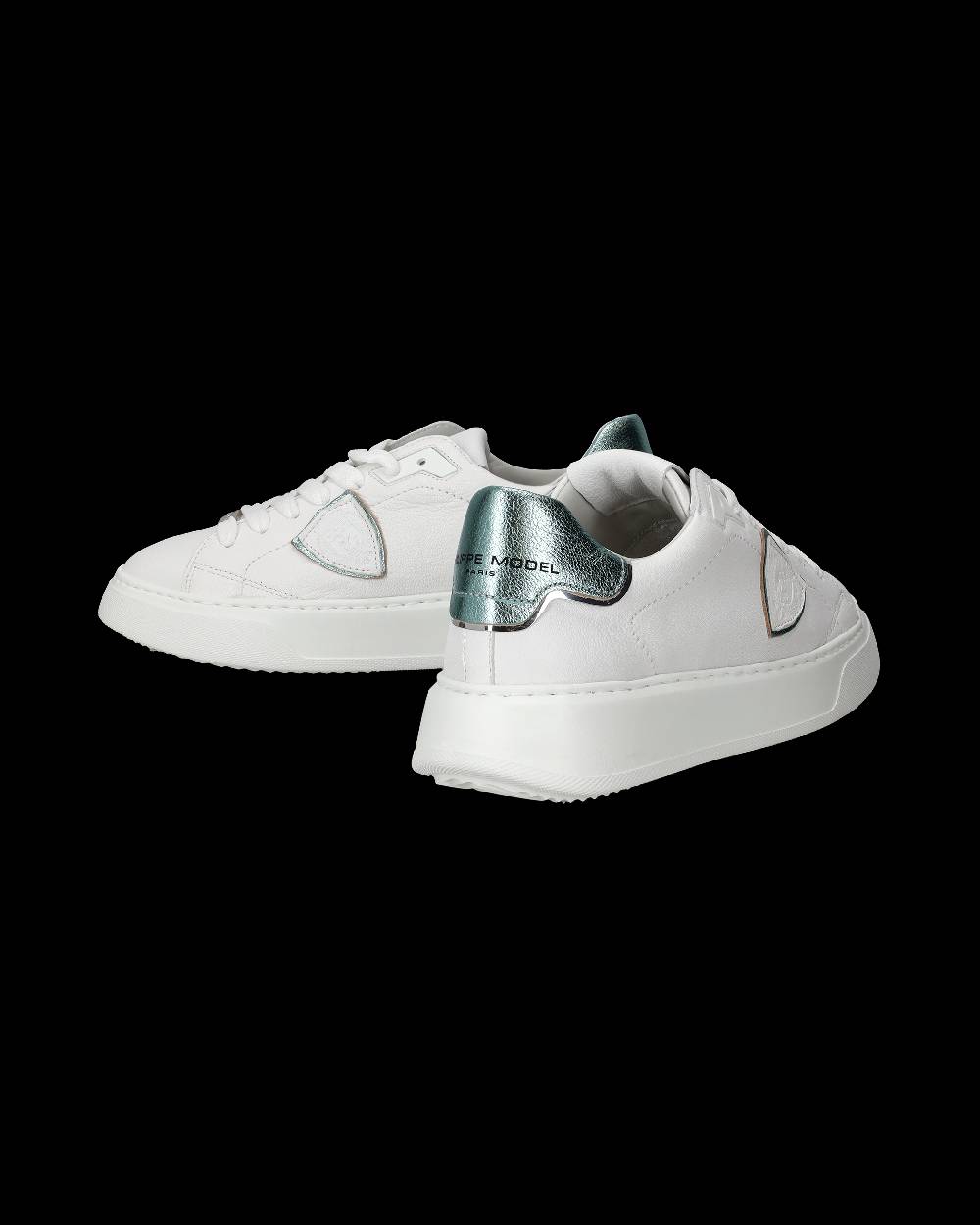 Philippe Model Sneakers Temple da Donna Bianche e Blu in Pelle Morbida Soddisfazione Garantita