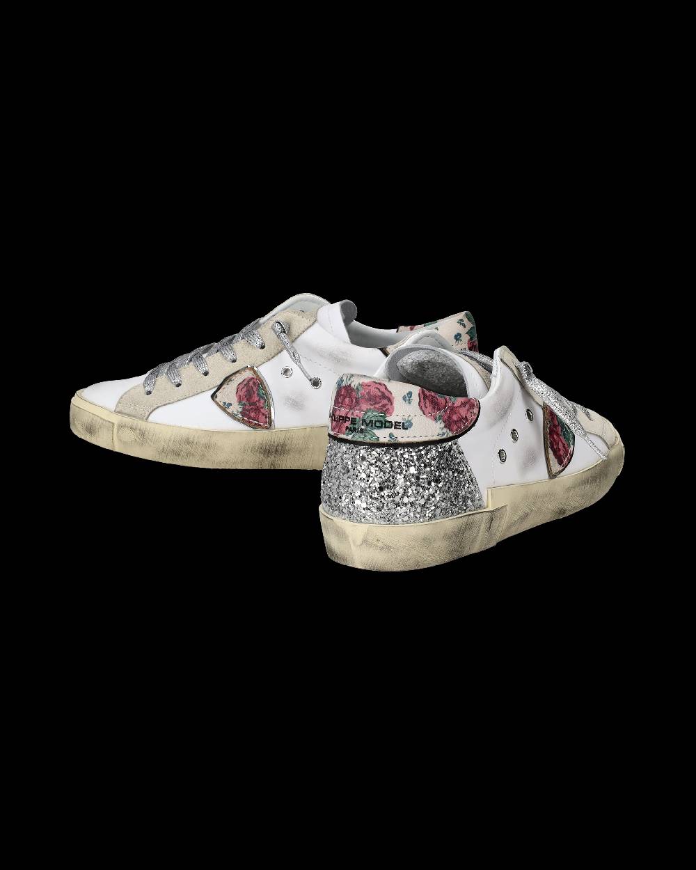 Philippe Model Sneakers Prsx da Donna Bianche e Argento in Pelle Negozi Online