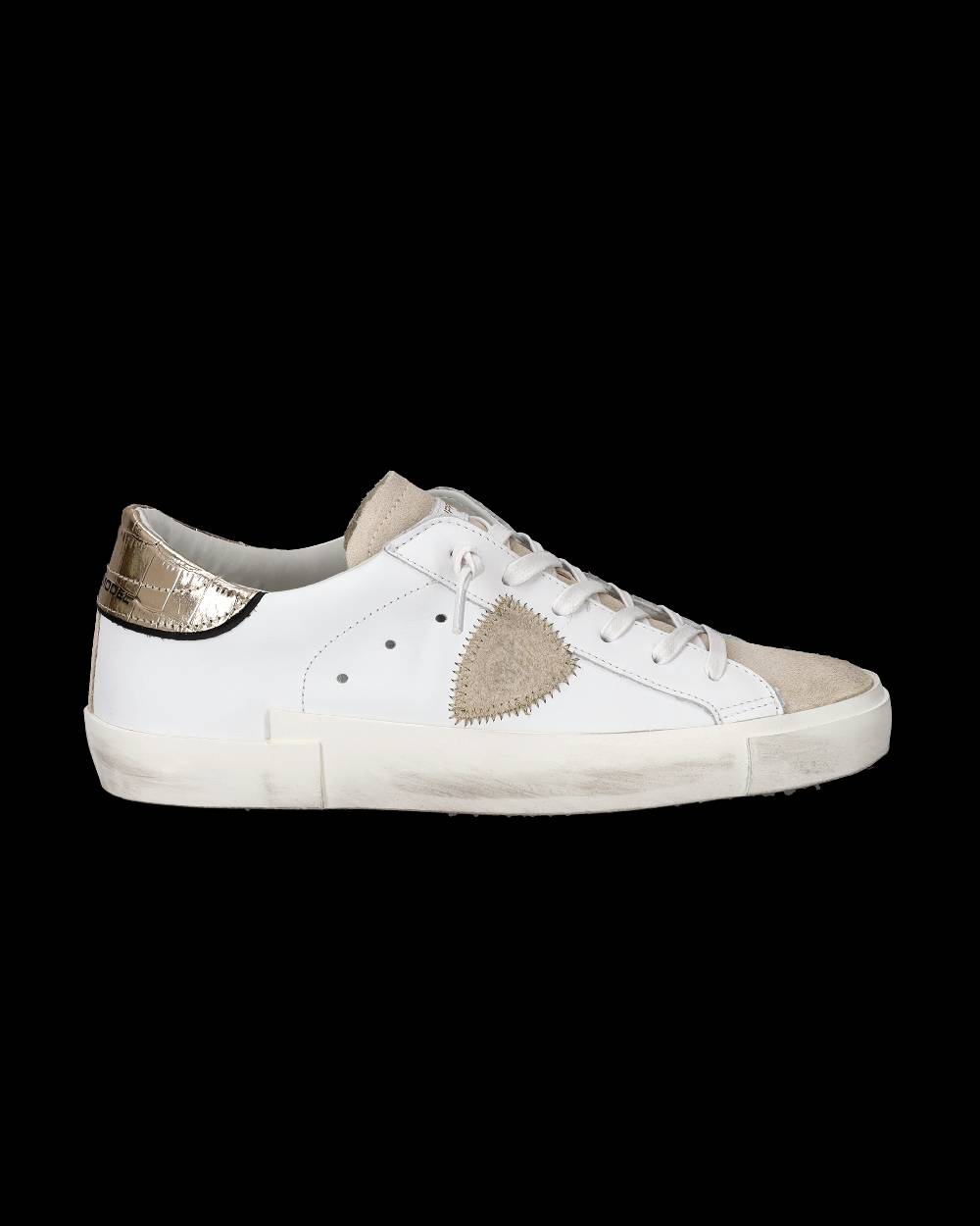 Philippe Model Sneaker bassa Prsx donna - bianco e oro Prezzo Ridotto