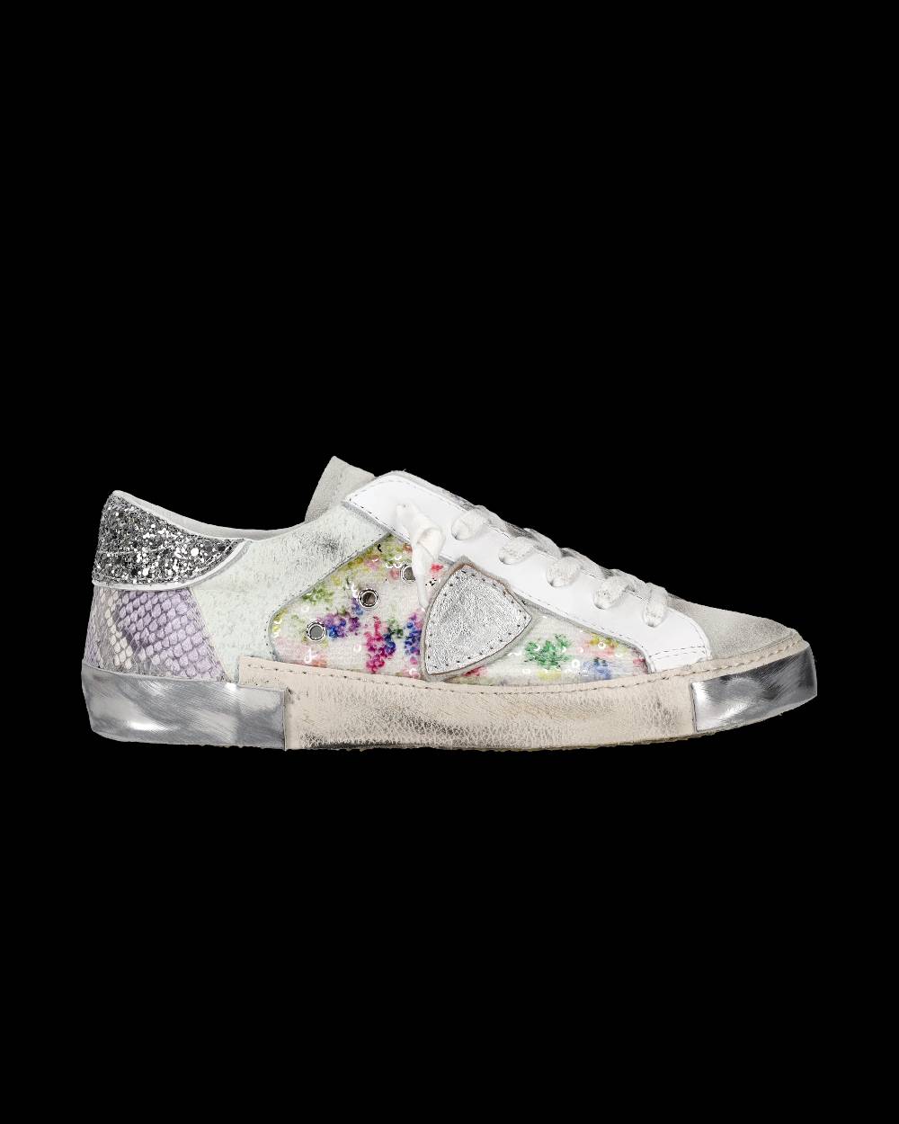 Philippe Model Sneaker bassa PRSX donna - bianco e argento Sconto
