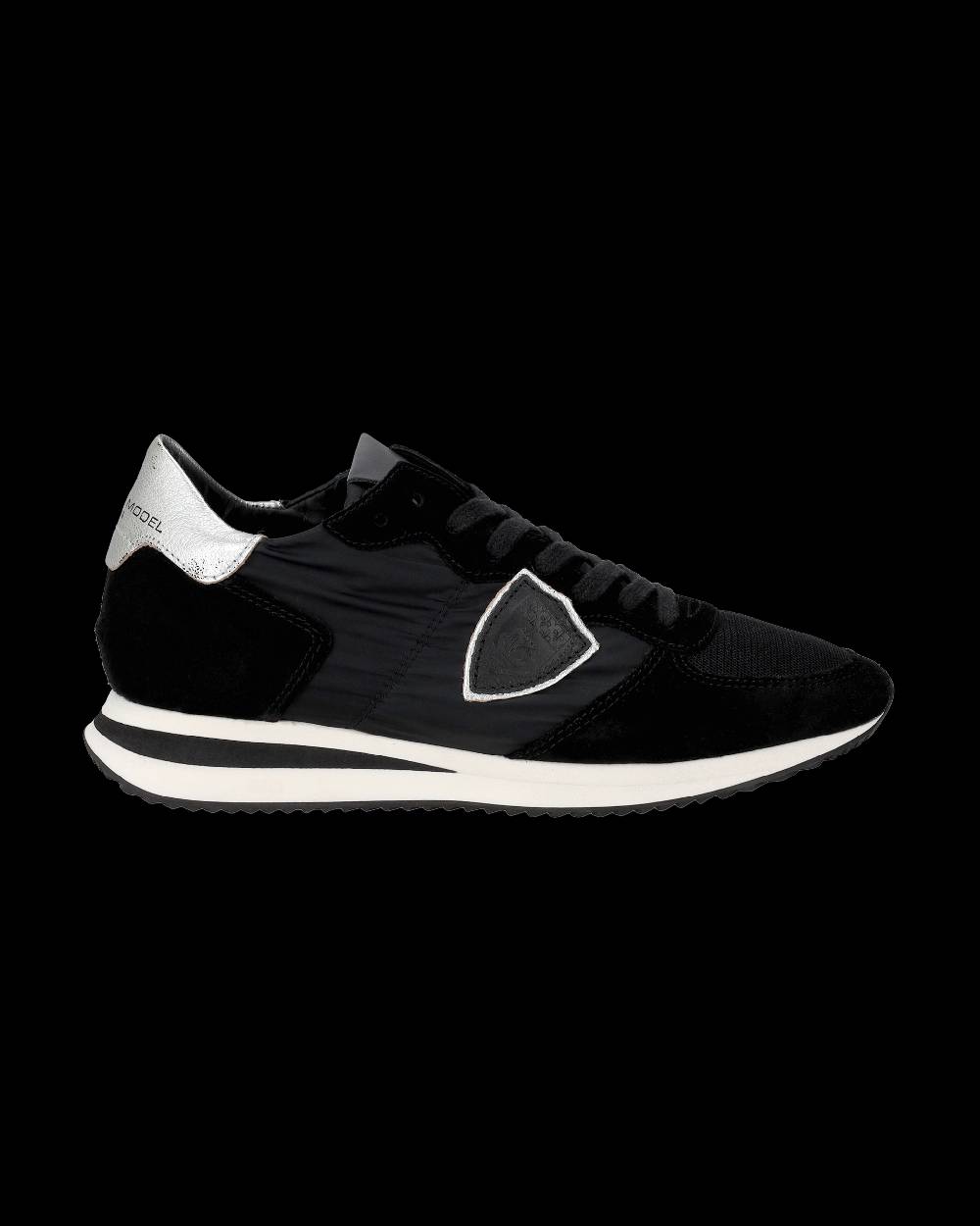 Philippe Model Snaker bassa Trpx donna - nero e argento Economico