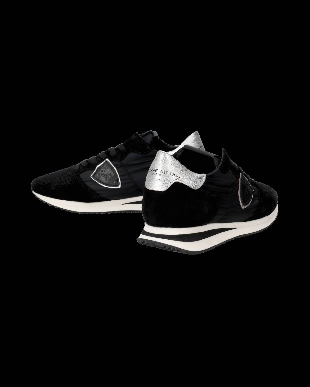 Philippe Model Snaker bassa Trpx donna - nero e argento Economico