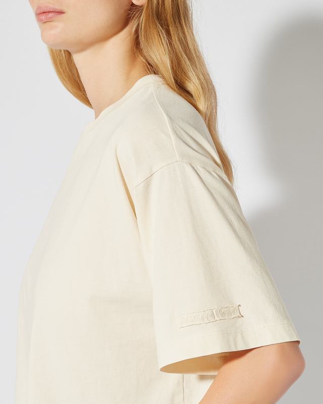 Philippe Model T-Shirt Cropped Marion da Donna Beige ecru in Jersey Qualità Garantita