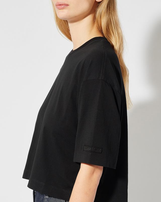 Philippe Model T-Shirt Cropped Marion da Donna Nera in Jersey Negozi Online