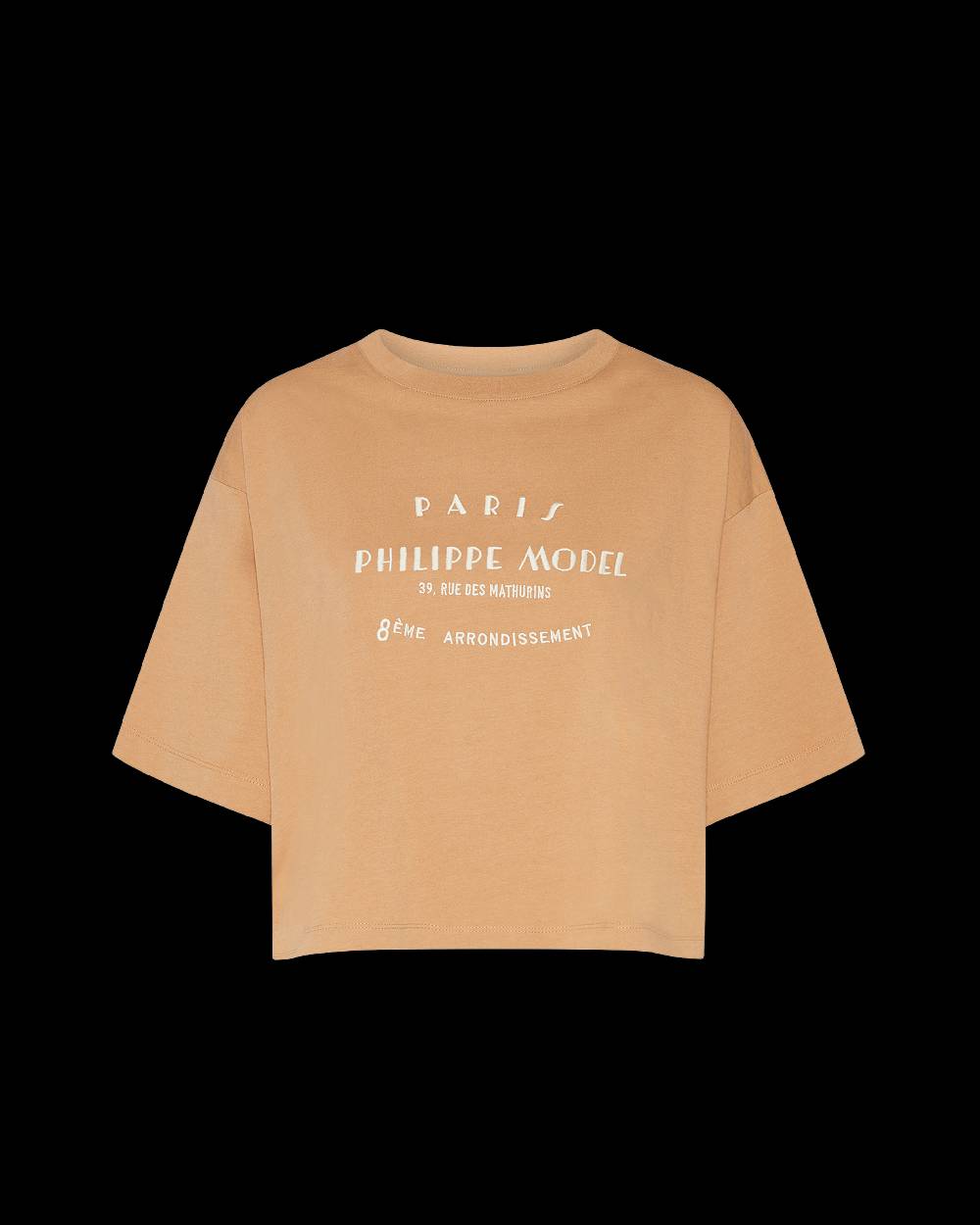 Philippe Model T-shirt cropped Marion da Donna Marrone in Jersey Shopping Online
