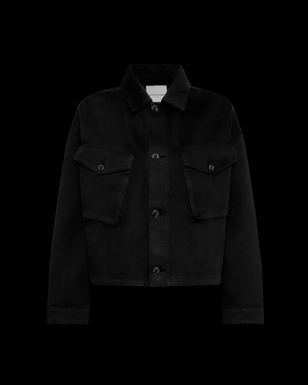 Philippe Model Giacca Nera Giselle da Donna in Bull Denim In Vendita