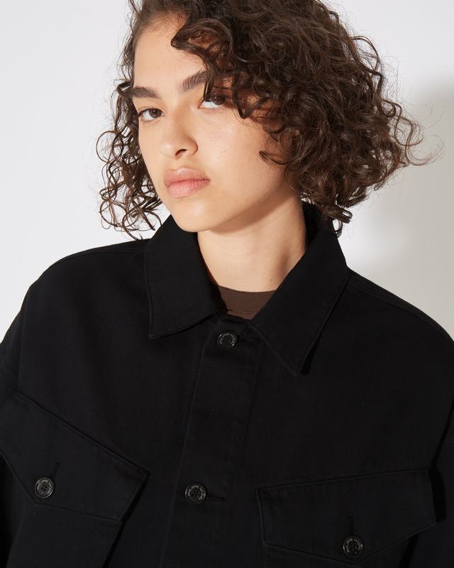 Philippe Model Giacca Nera Giselle da Donna in Bull Denim In Vendita