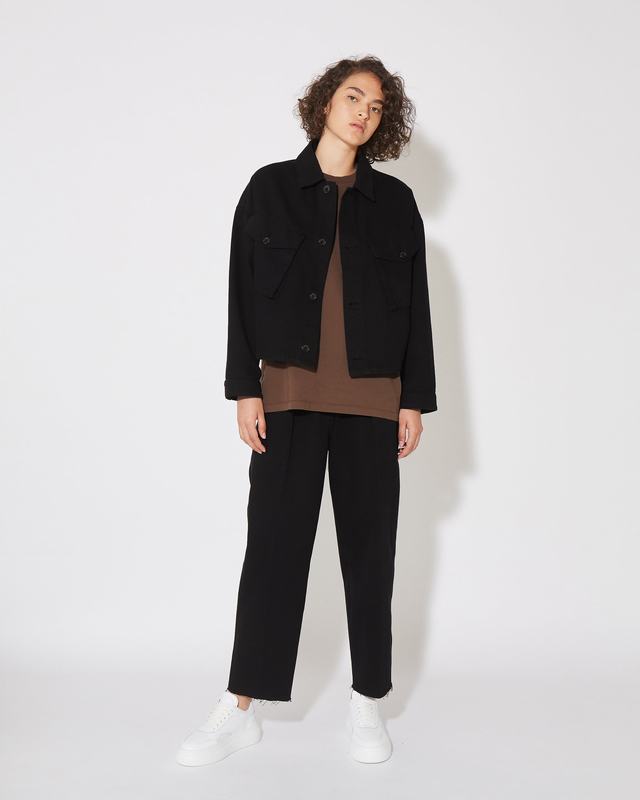Philippe Model Giacca Nera Giselle da Donna in Bull Denim In Vendita