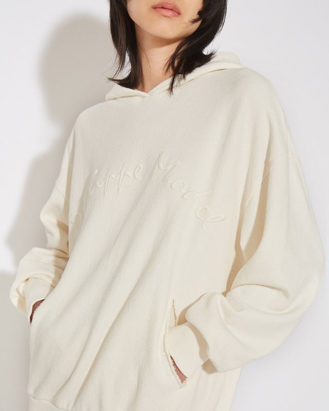 Philippe Model Felpa con cappuccio JULIE da Donna Ecru in Pelle Offerte