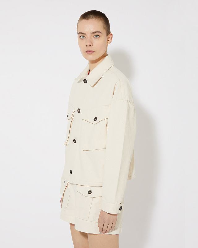 Philippe Model Giacca Giselle da Donna Beige ecru in Bull Denim Vendita Calda