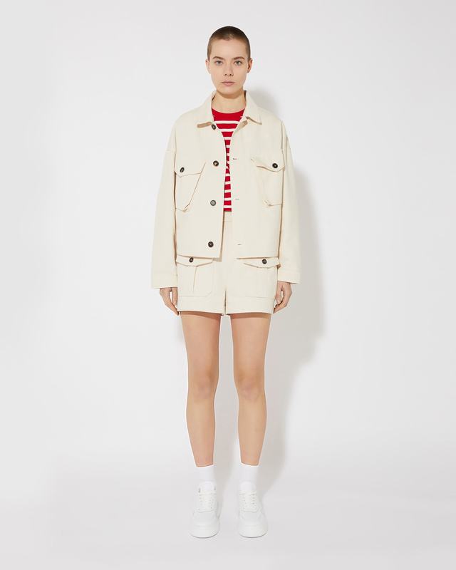 Philippe Model Giacca Giselle da Donna Beige ecru in Bull Denim Vendita Calda