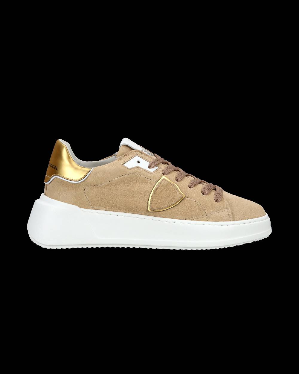 Philippe Model Sneaker casual Tres Temple da donna in pelle Nabuk - Beige Acquista Ora