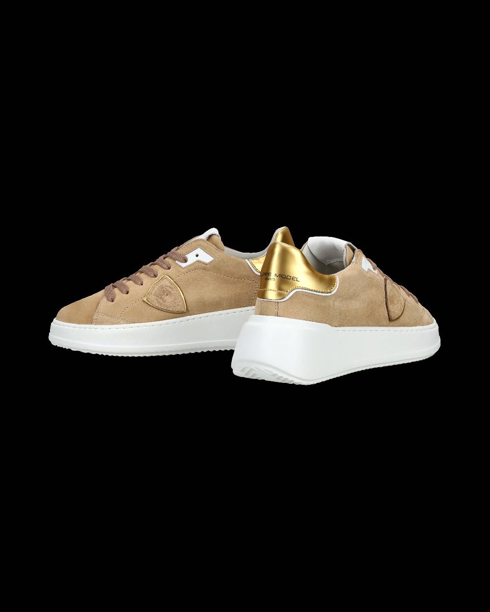 Philippe Model Sneaker casual Tres Temple da donna in pelle Nabuk - Beige Acquista Ora