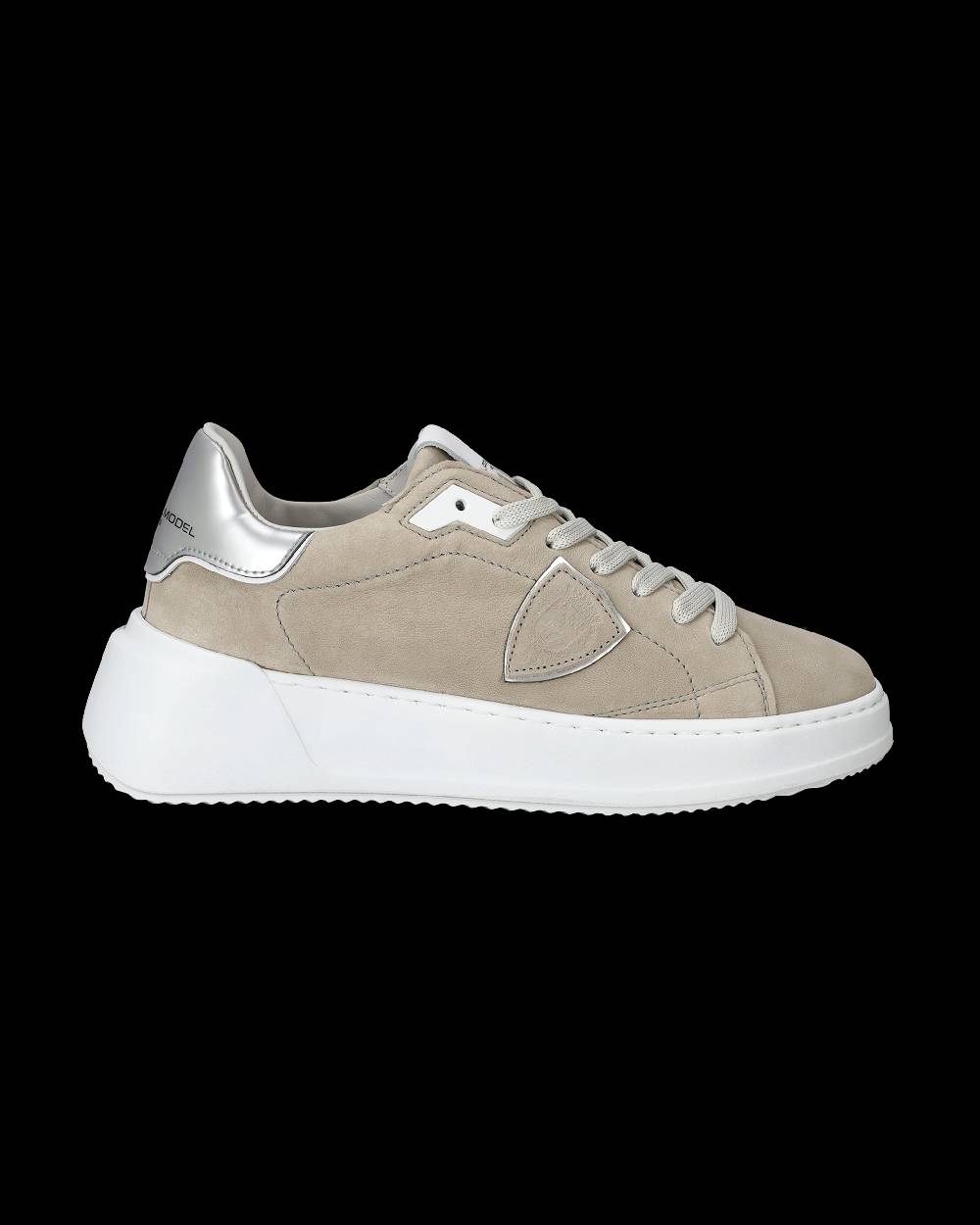 Philippe Model Sneaker basse Tres Temple donna - beige e argento Consegna Veloce