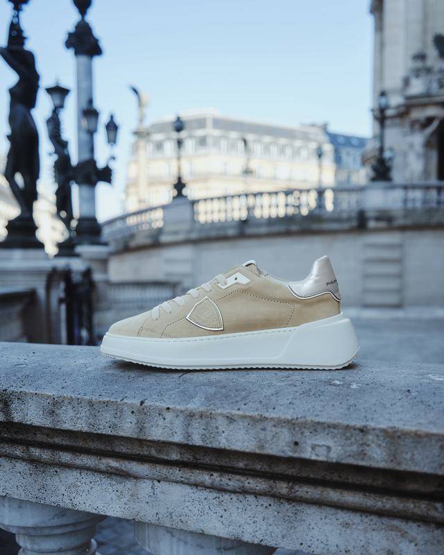 Philippe Model Sneaker basse Tres Temple donna - beige e argento Consegna Veloce