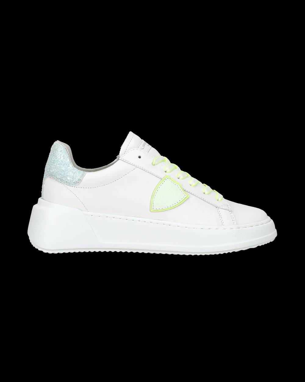 Philippe Model Sneakers casual Tres Temple da donna in pelle e glitter - Bianco e rosa Shopping Online