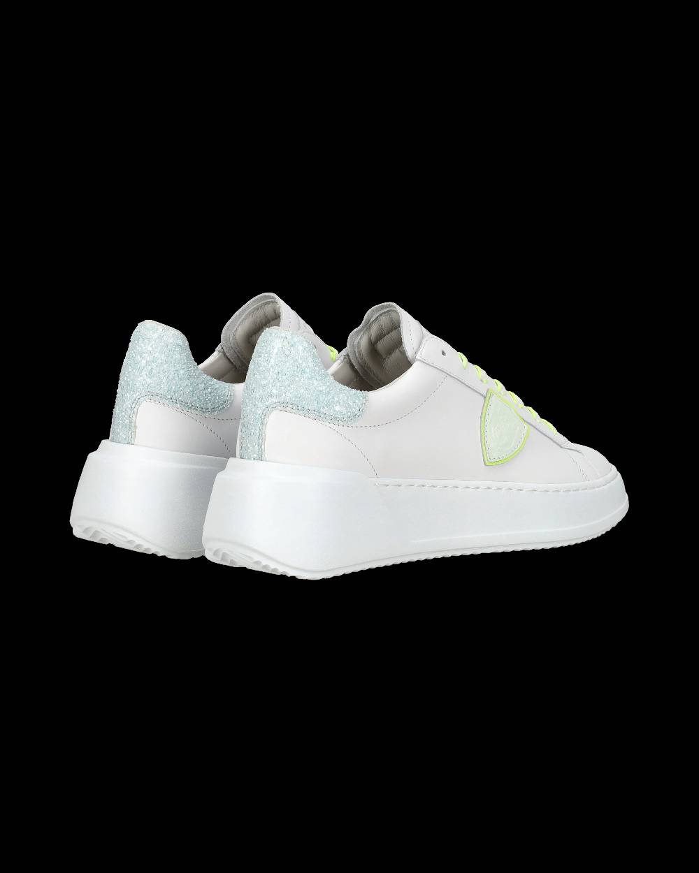 Philippe Model Sneakers casual Tres Temple da donna in pelle e glitter - Bianco e rosa Shopping Online