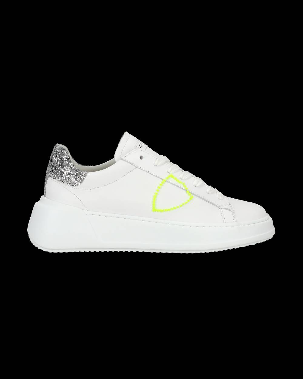 Philippe Model Sneaker casual Tres Temple da donna in pelle - Argento e bianco Affare Del Giorno