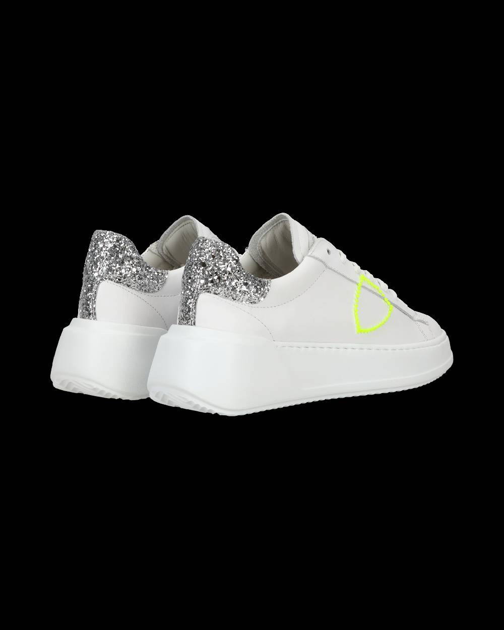 Philippe Model Sneaker casual Tres Temple da donna in pelle - Argento e bianco Affare Del Giorno