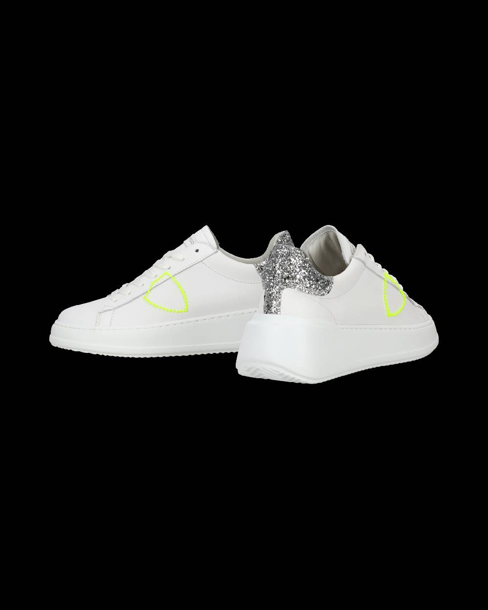Philippe Model Sneaker casual Tres Temple da donna in pelle - Argento e bianco Affare Del Giorno