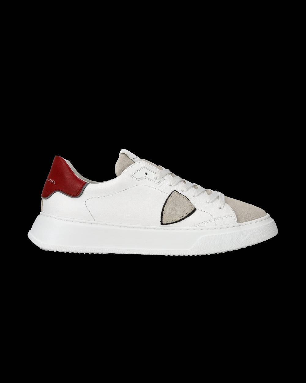 Philippe Model Sneaker casual Temple da uomo in pelle - Bianco e rosso Prezzo Ridotto