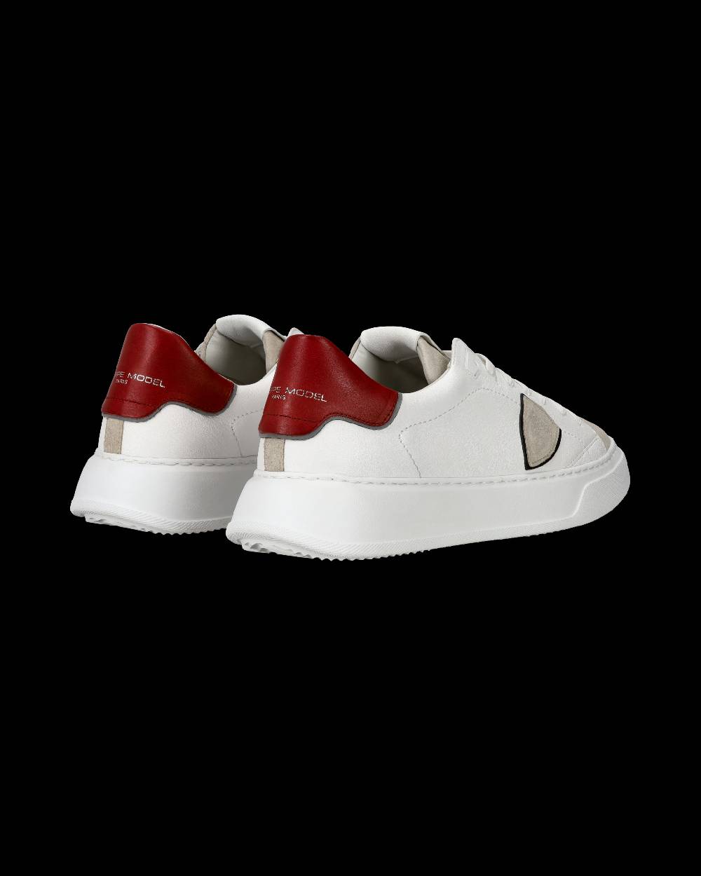 Philippe Model Sneaker casual Temple da uomo in pelle - Bianco e rosso Prezzo Ridotto