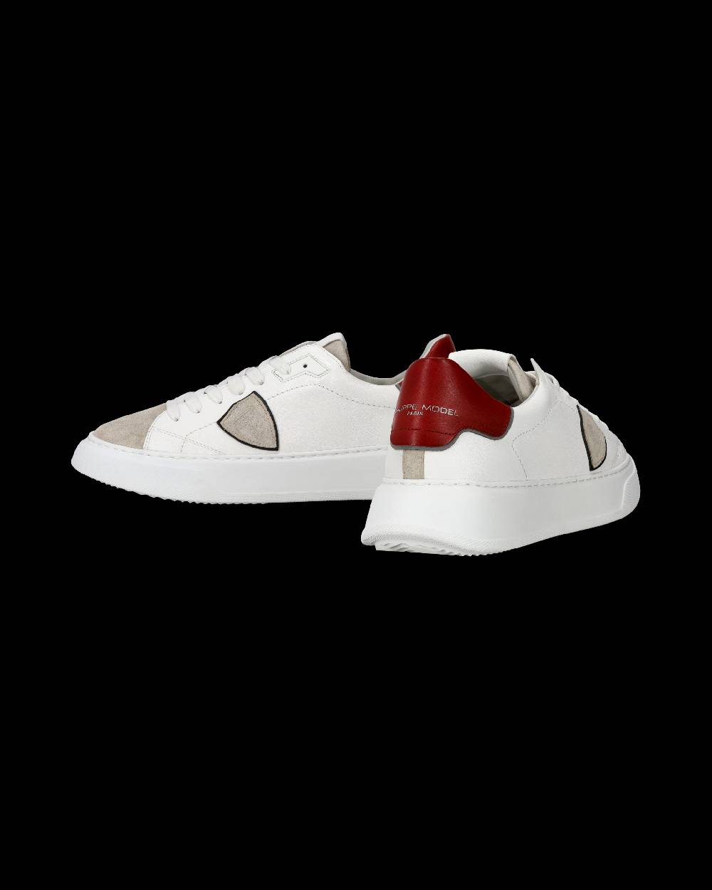 Philippe Model Sneaker casual Temple da uomo in pelle - Bianco e rosso Prezzo Ridotto