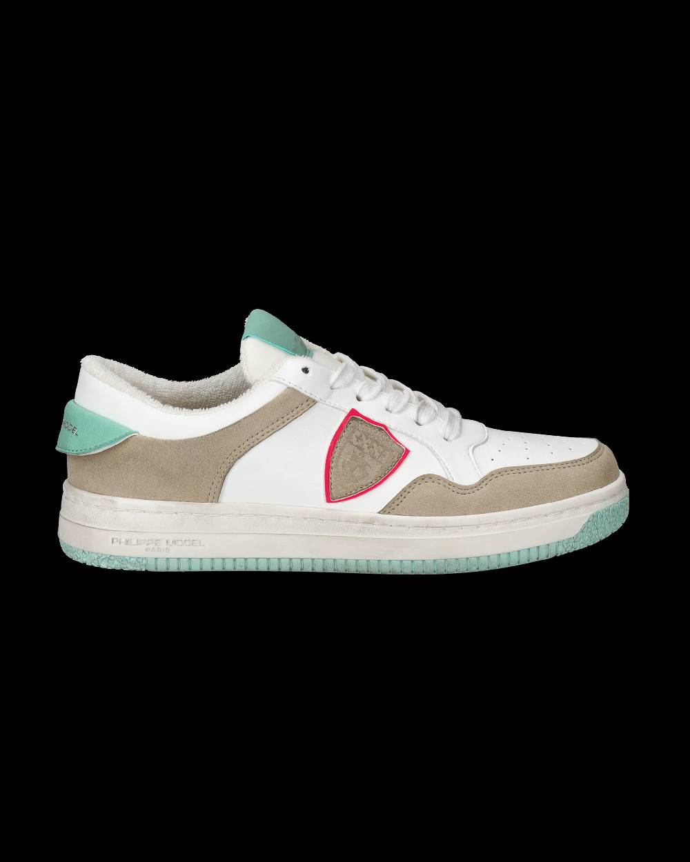 Philippe Model Sneakers Lyon da Donna Bianche e Verdi in Pelle Riciclata Sottocosto