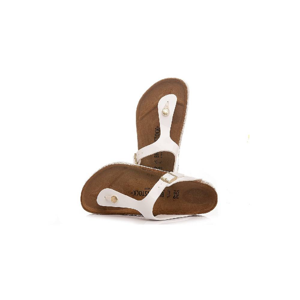 Birkenstock Ciabatte Donna Gizeh BS Patent White 1005299 Qualità Garantita