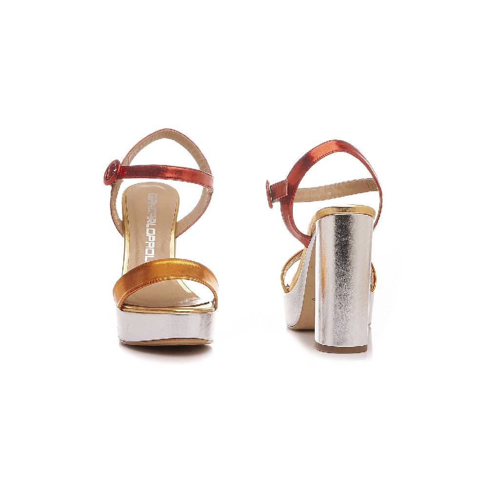 Giancarlo Paoli Sandali Donna PIP92 Laminato Arancio Negozi Online