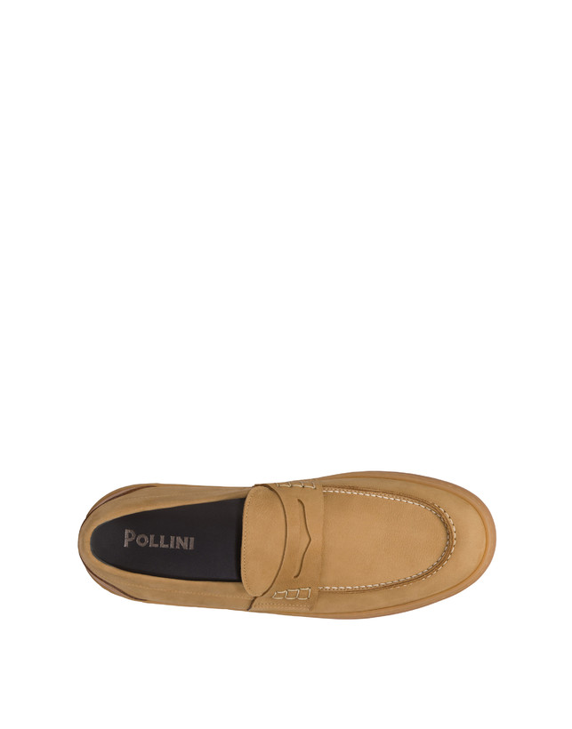 Pollini Mocassini In Nabuk Idro Hunter Cammello/cuoio Negozio