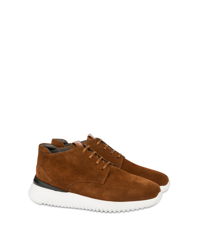 Pollini Desert Boot In Crosta Norfolk Cuoio Italy
