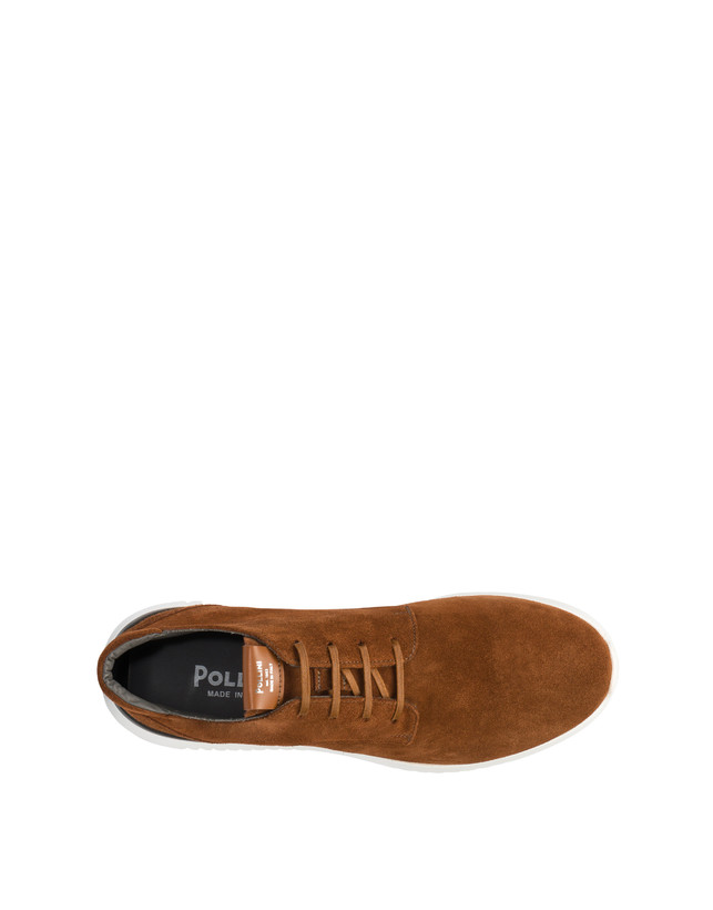 Pollini Desert Boot In Crosta Norfolk Cuoio Italy