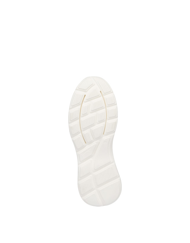 Pollini Sneakers In Vitello, Nabuk E Crosta Roomy Avorio/perla/bianco/bianco/avorio Italia