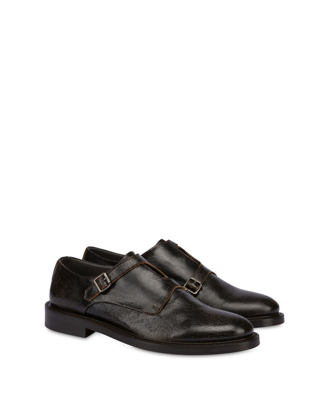 Pollini Monk Strap In Capra 1920 T.moro Nuovo
