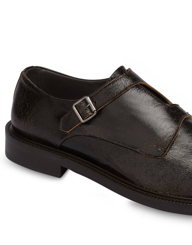 Pollini Monk Strap In Capra 1920 T.moro Nuovo