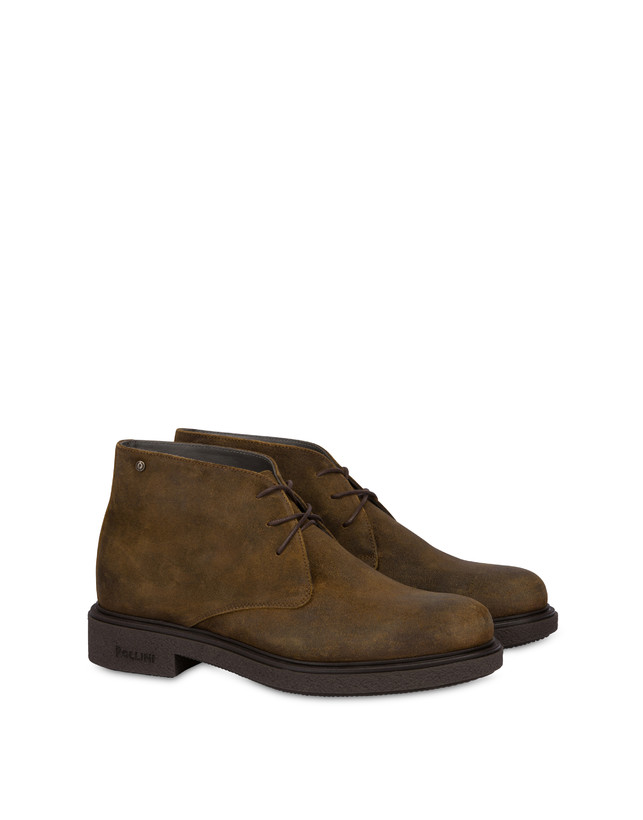 Pollini Desert Boot In Crosta Cerata Gentlemen's Club Fango Acquista Ora