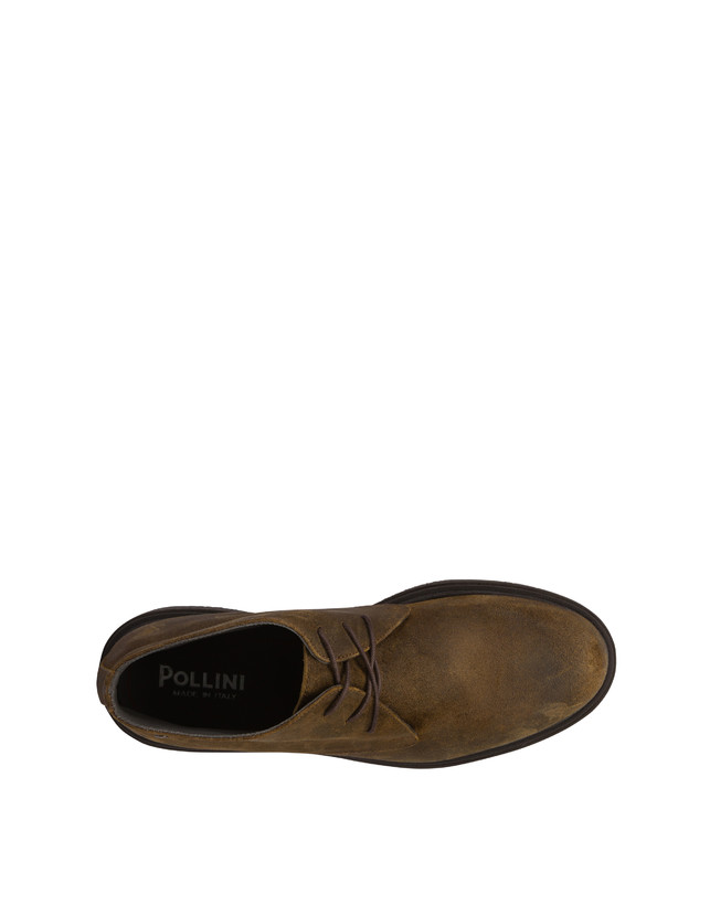 Pollini Desert Boot In Crosta Cerata Gentlemen's Club Fango Acquista Ora