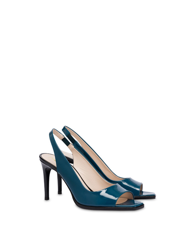 Pollini Slingback In Vernice Attitude Pavone/nero Sottocosto