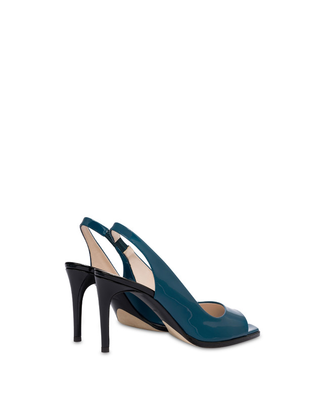 Pollini Slingback In Vernice Attitude Pavone/nero Sottocosto